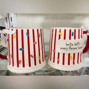 RAE DUNN Harry Potter Honeydukes Bertie Bott’s Beans Doublesided ceramic mug NWT